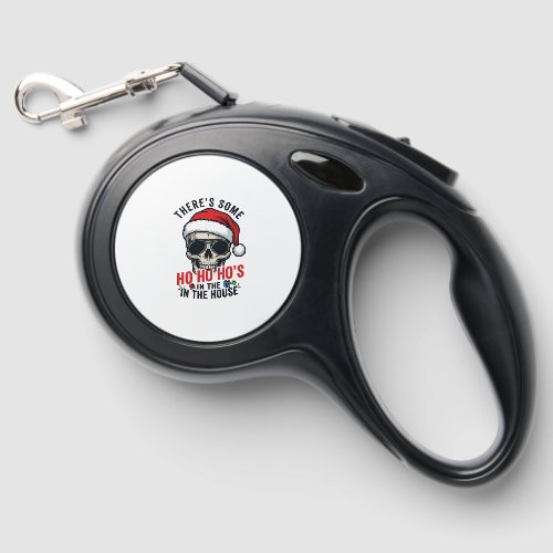 Christmas Skull Ho Ho Ho Humor Design Retractable Pet Leash
