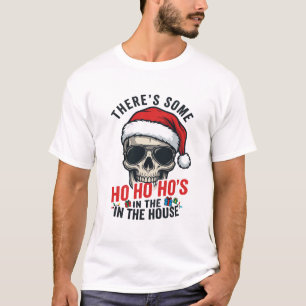 Christmas Skull Ho Ho Ho Humor Design T-Shirt