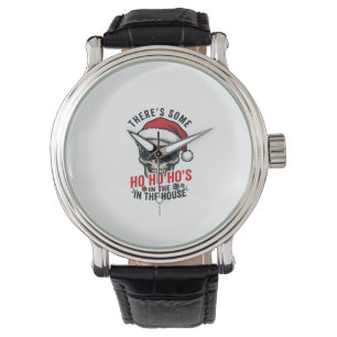 Christmas Skull Ho Ho Ho Humor Design Watch