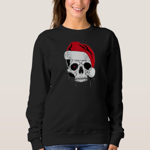 Christmas Skull Santa Ha Melted Santa Claus Graphi Sweatshirt