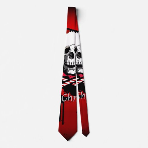 Christmas skull tie