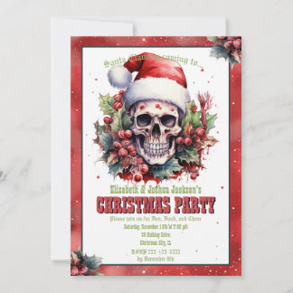 Christmas Skull Watercolor Invitation