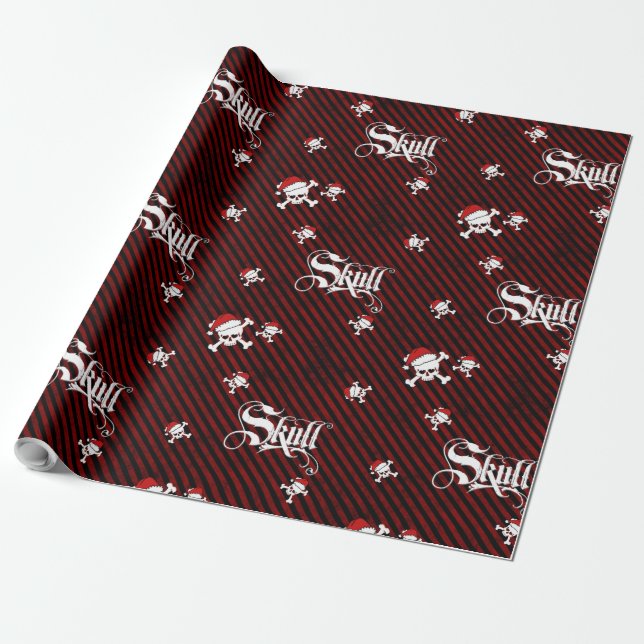 Christmas Skull Wrapping Paper (Unrolled)