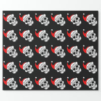 Santa Skull Goth Christmas Eco-Friendly Black Wrapping Paper