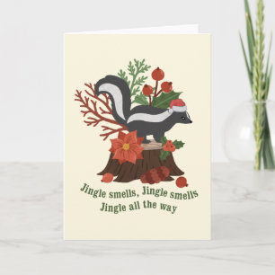Christmas Skunk Pun: Jingle Smells Card