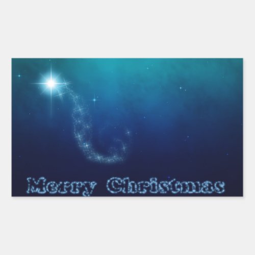 Christmas Sky Star of Bethlehem Rectangular Sticker