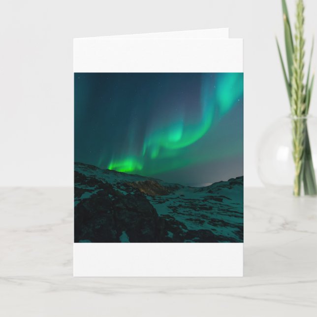 Christmas sky the northern lights holiday card (Front)