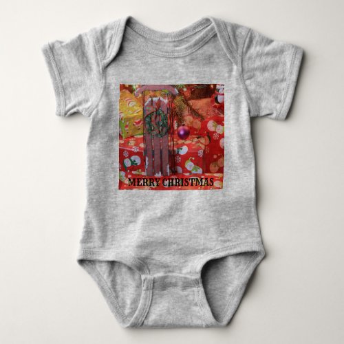 Christmas Sled closeup Baby Body_Suit Baby Bodysuit