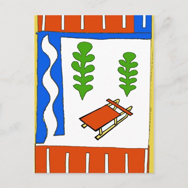 Christmas Sled Holiday Postcard (Front)