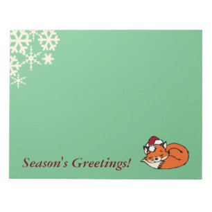 Christmas Sleeping Fox Notepad
