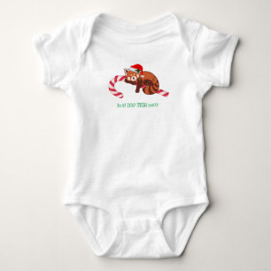 Christmas Sleeping Red Panda (Customizable) Baby Bodysuit