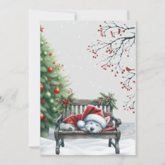 Christmas Sleeping Westie Card