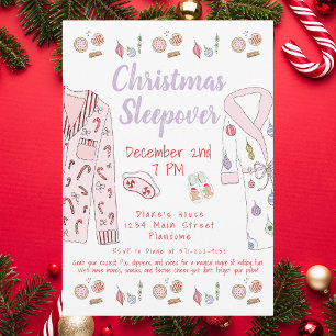 Christmas Sleepover Holiday Party Pajamas Robes  Invitation