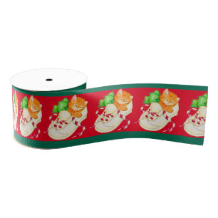 Christmas sleepy kitten cat ribbon