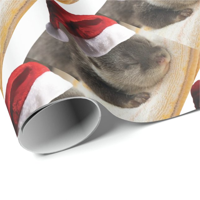 Christmas Sleepy Otter Wrapping Paper (Roll Corner)