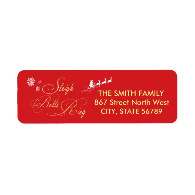 Christmas Sleigh Bells Label (Front)