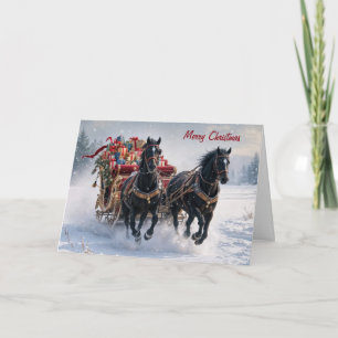 Christmas Sleigh Filled With Gifts Card