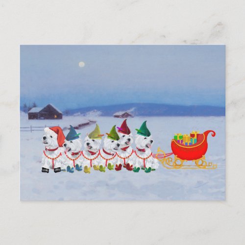 Christmas Sleigh Holiday Postcard