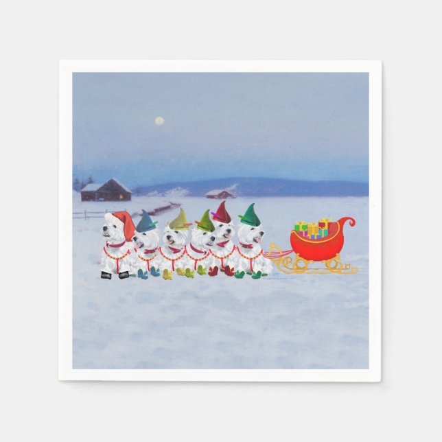 Christmas Sleigh Paper Napkins (Front)
