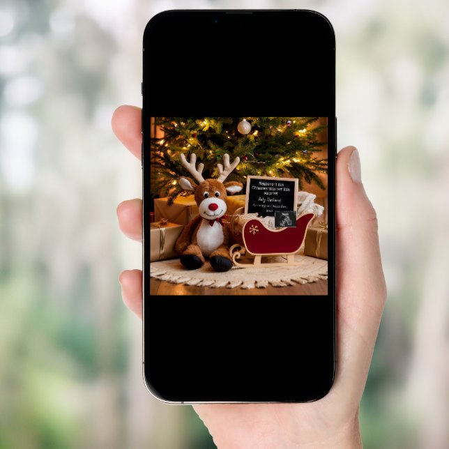 Christmas Sleigh Pregnancy Announcement (Front Digital)