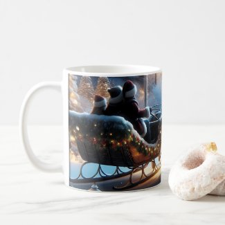 Christmas Sleigh Ride On a Snowy Night Coffee Mug