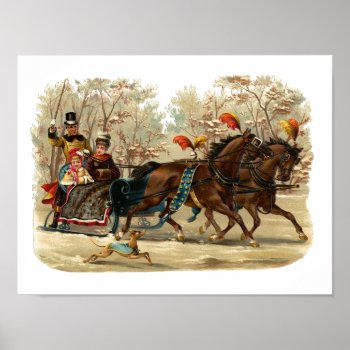 "christmas Sleigh Ride" Poster by ChristmasVintage at Zazzle
