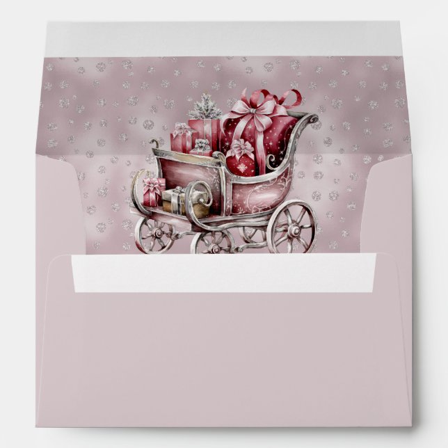 Christmas Sleigh With Gifts Holiday Envelope (Back (Bottom))