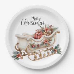 Christmas Sleigh With Presents Paper Plates