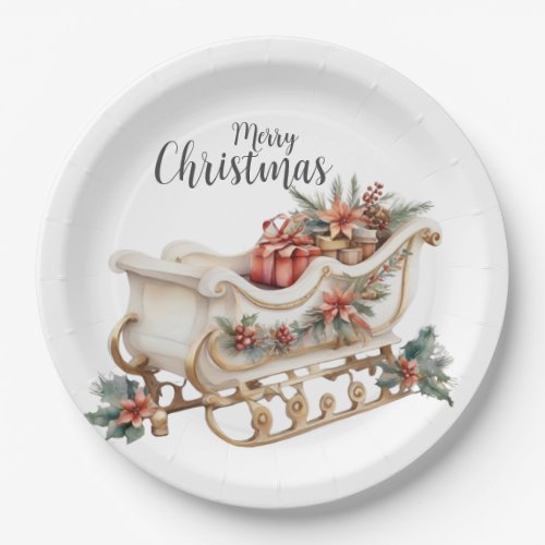 Christmas Sleigh With Presents Paper Plates