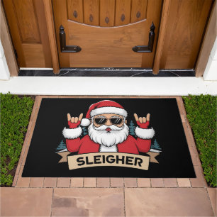 Christmas Sleigher Santa Rock Xmas Rocker  Doormat