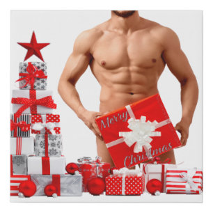 Christmas SlipperyJoe gay pride gifts LGBTQIA wrap Faux Canvas Print