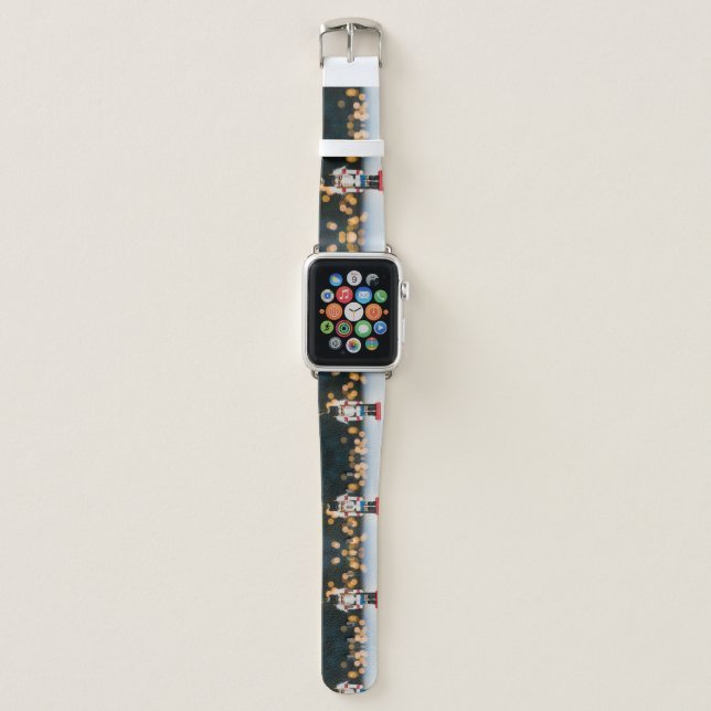 Christmas SlipperyJoe nutcracker figurine ornament Apple Watch Band (Front)