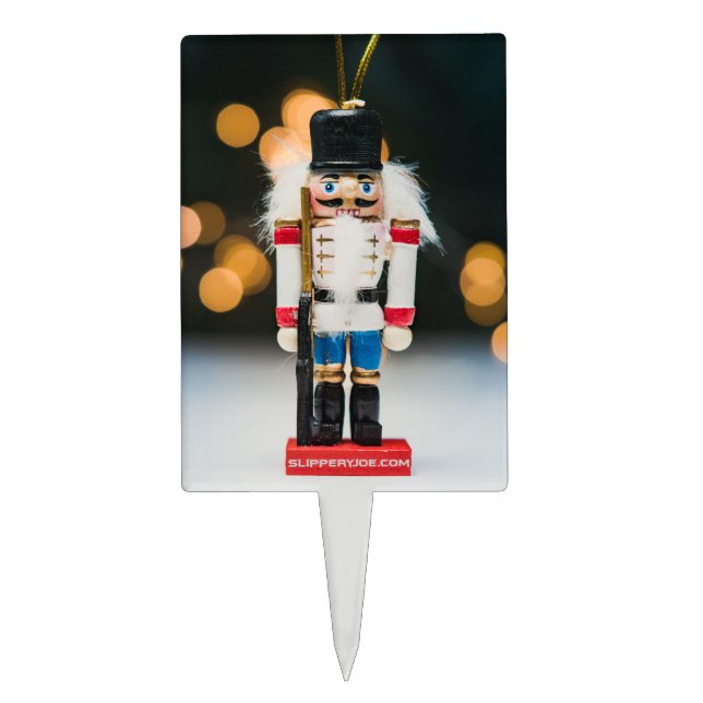 Christmas SlipperyJoe nutcracker figurine ornament Cake Topper (Front)