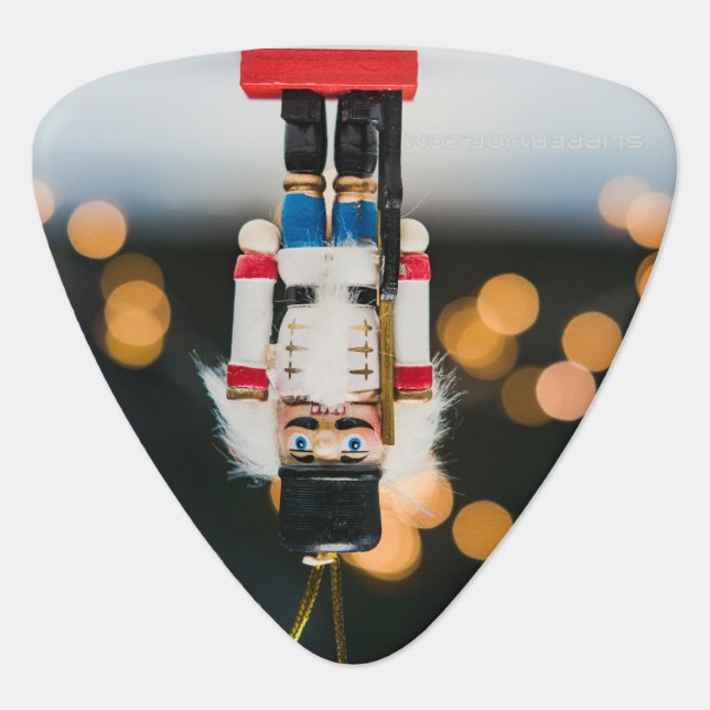 Christmas SlipperyJoe nutcracker figurine ornament Guitar Pick (Front)