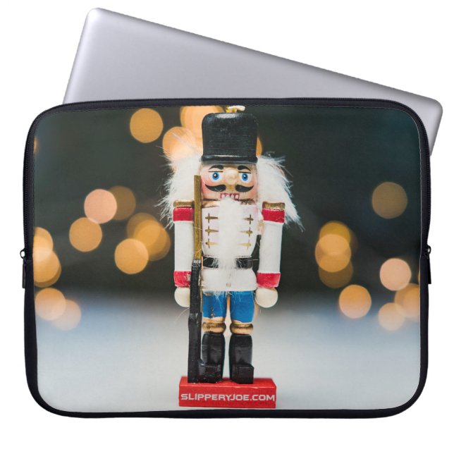Christmas SlipperyJoe nutcracker figurine ornament Laptop Sleeve (Front)
