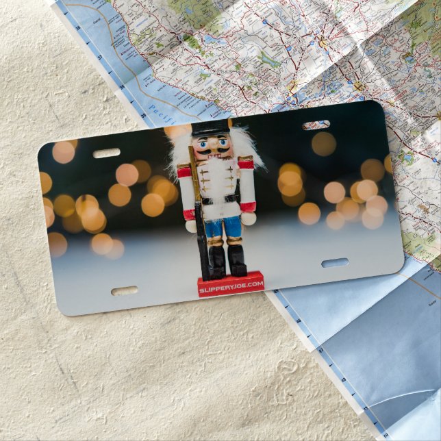 Christmas SlipperyJoe nutcracker figurine ornament License Plate (In Situ)