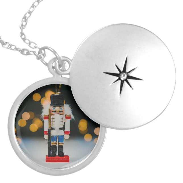 Christmas SlipperyJoe nutcracker figurine ornament Locket Necklace (Front)