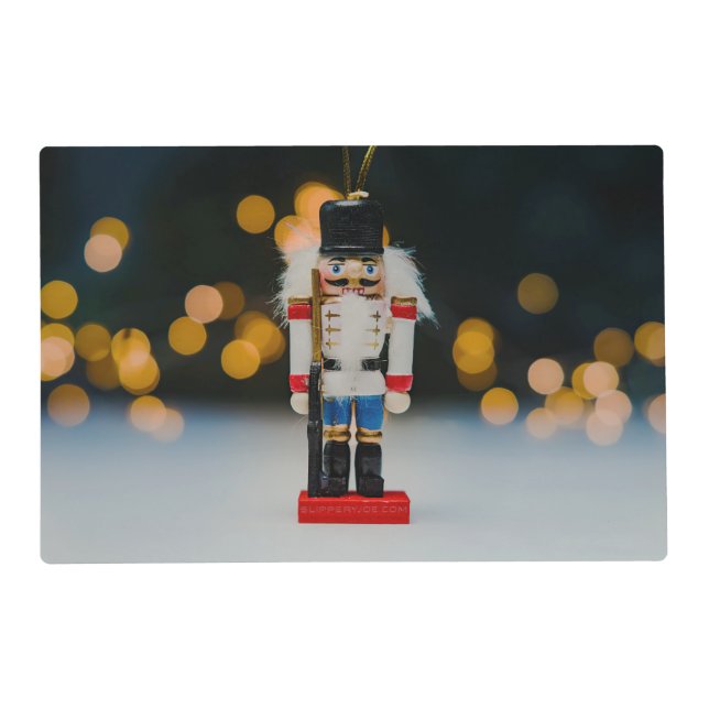 Christmas SlipperyJoe nutcracker figurine ornament Placemat (Front)