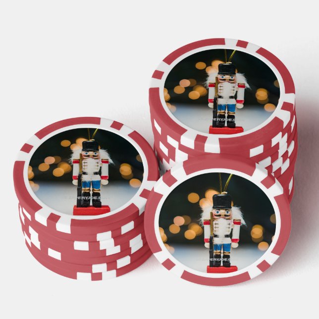 Christmas SlipperyJoe nutcracker figurine ornament Poker Chips (Stack)