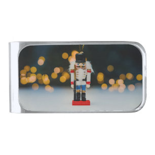 Christmas SlipperyJoe nutcracker figurine ornament Silver Finish Money Clip