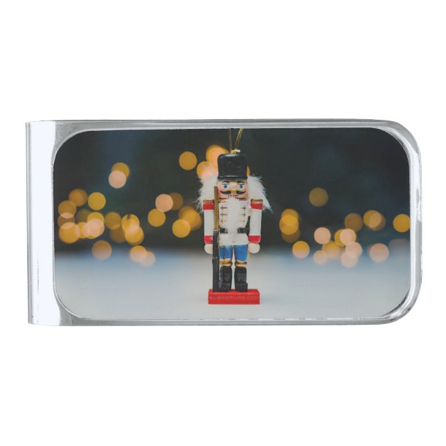 Christmas SlipperyJoe nutcracker figurine ornament Silver Finish Money Clip (Front)