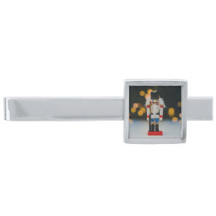 Christmas SlipperyJoe nutcracker figurine ornament Silver Finish Tie Bar