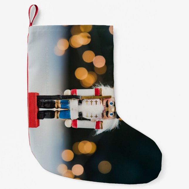 Christmas SlipperyJoe nutcracker figurine ornament Small Christmas Stocking (Front)