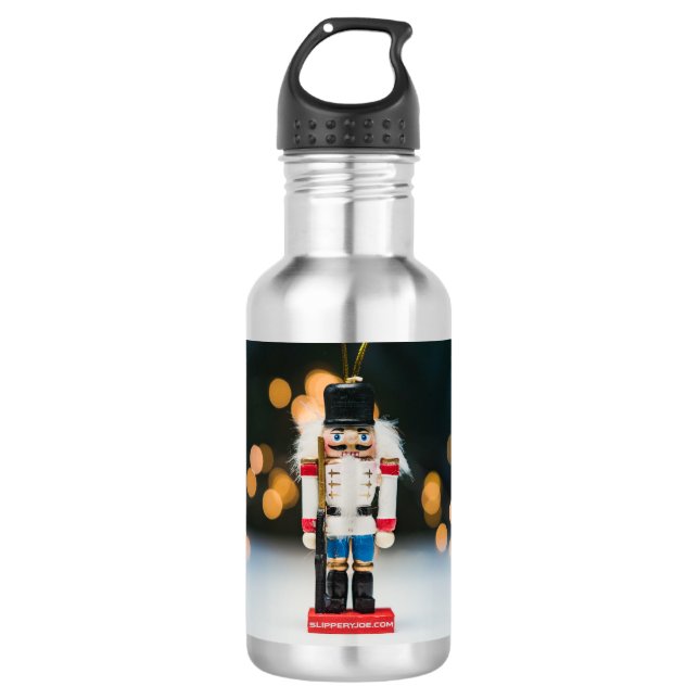 Christmas SlipperyJoe nutcracker figurine ornament Stainless Steel Water Bottle (Front)
