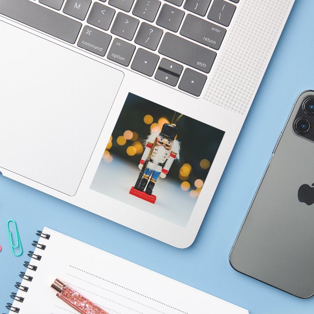 Christmas SlipperyJoe nutcracker figurine ornament Sticker (Laptop w/ iPhone)
