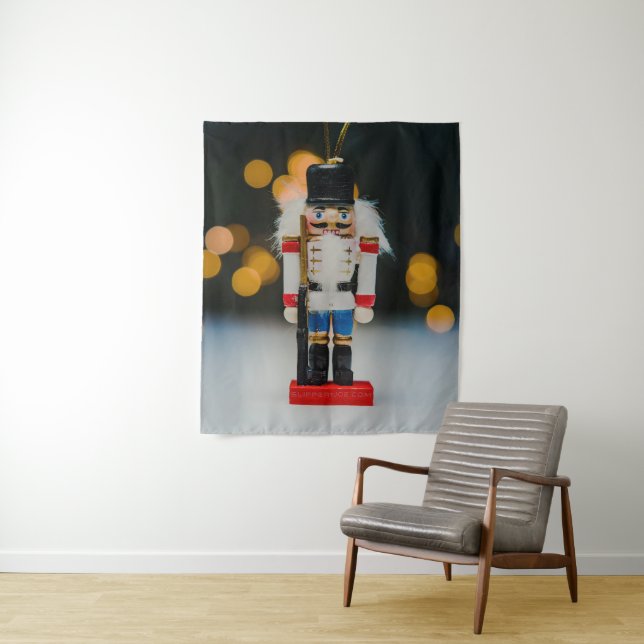 Christmas SlipperyJoe nutcracker figurine ornament Tapestry (In Situ)