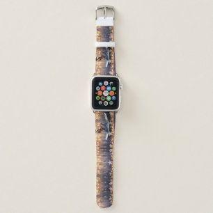 Christmas SlipperyJoe silver gold stars lights wet Apple Watch Band