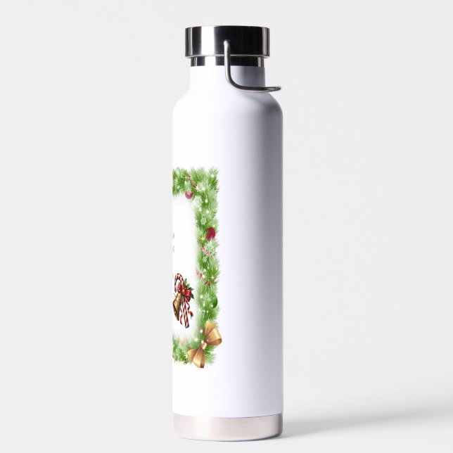 Christmas slogan  water bottle (Left)