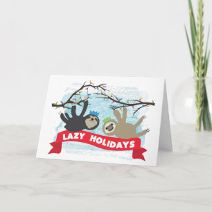 Christmas Sloth Card - Lazy Holidays