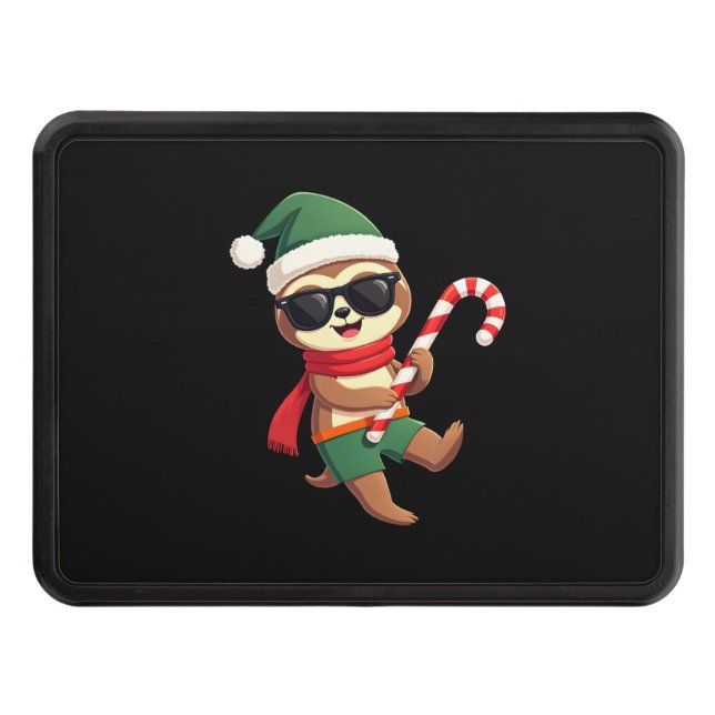 Christmas Sloth Elf Peppermint Candy Cane Shirt Gi Hitch Cover (Front)